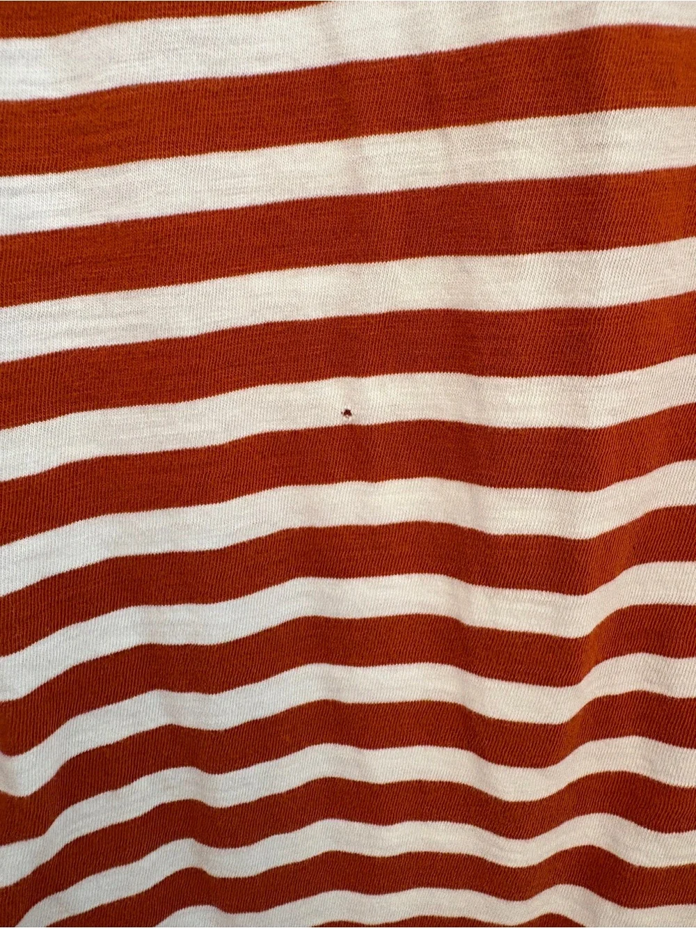 J. Crew Rust and White Striped Long-Sleeve Tee